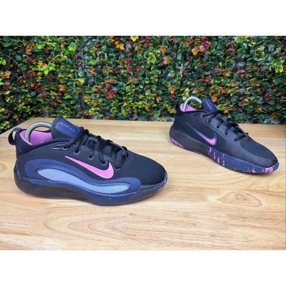 Nike IsoFly Athletic Sneakers Basketball Shoes FN4384-003 BlackPink 5Y Women 6.5